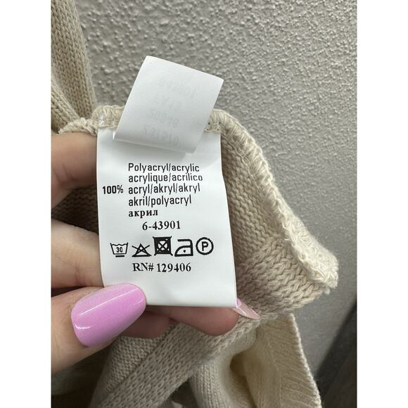 Venus Womens Cardigan Size XL Tan Knit Long Sleeve Open Front Sweater - Picture 7 of 13